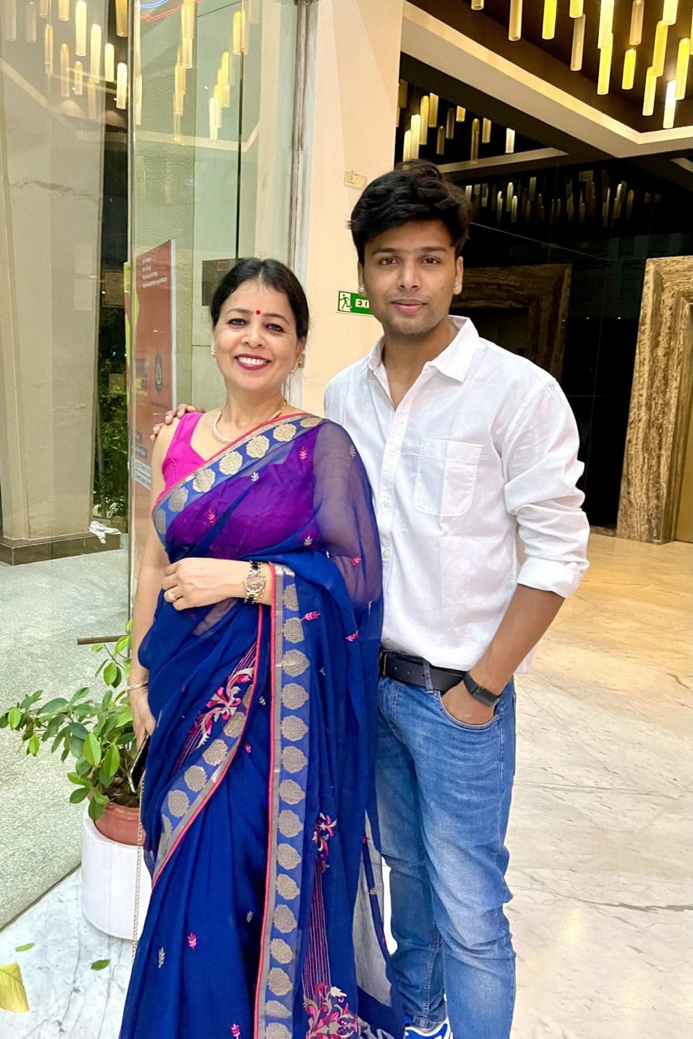Anshuman Paliwal with his mother