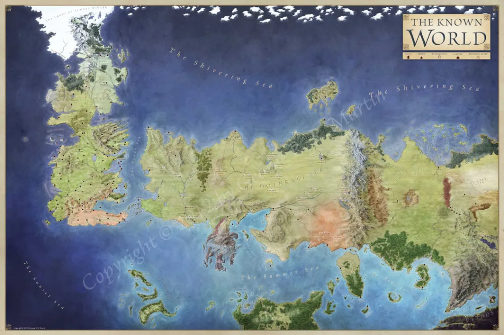 Exploring the Game of Thrones World Map