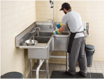 Custom irregular three-compartment commercial stainless steel kitchen sink for dishwashing